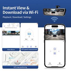 Grand angle 9-36v IPS écran tactile full hd double lentille voiture boîte noire dvr voiture rétroviseur - Product Image 4