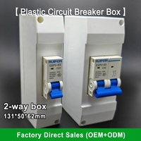 Boîtier de disjoncteur en plastique, protection contre les fuites 1P 2P 4P, 63A IP22, boîte de distribution compacte en ABS à 2 voies