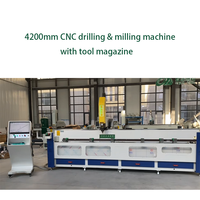 Machine de fabrication de fenêtres et de portes en aluminium à tête unique modèle OUWO 4200MM, machine de perçage et de fraisage CNC pour profilés en aluminium