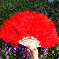 Volledige Fluwelen Verdikte 30-50Cm/Stuk Van Chinese Veer Fan Bruiloft Wit Kalkoenveer Fan