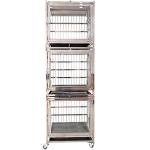 <span class=keywords><strong>Jaula</strong></span> Veterinaria Simple para Perros con Certificación CE, Acero Inoxidable 304, 3 Niveles Plegables, Bandeja <span class=keywords><strong>de</strong></span> Vidrio y Plástico, Cierre <span class=keywords><strong>de</strong></span> Botón, Uso en Exteriores - Product Image 5