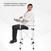 Chariot de tennis réglable à cadre en aluminium Chariot de tennis portable pliable