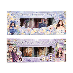 4 cuộn mỗi hộp Cắt băng heartwarming khách hàng loạt nhân vật dán phong cảnh Băng - Product Image 5