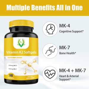 Vitamina K2 en Cápsulas Blandas de Marca Privada MK-4, Apoyo Cognitivo, MK-7, Salud Ósea, Apoyo Cardíaco y Arterial para Adultos, Activación Enzimática, Trans - Product Image 6
