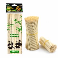Brochettes jetables en bambou 10-50 cm, rondes, résistantes à la chaleur, pour grillades, satay et barbecue en extérieur