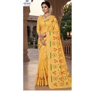 Sari de Algodón Estampado Ajmera Fashion, Atuendo Tradicional Elegante y Suave, Ropa Étnica con Estilo, Secado Rápido, para Todas las Temporadas, para Mujer - Product Image 1