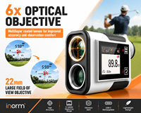 Télémètre laser rechargeable 905 nm 1500 m pour le golf avec double écran LCD, mode pente, verrouillage du drapeau, optique 6X, IP54