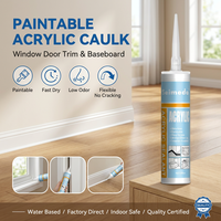 Mastic acrylique à base d'eau, peignable, pour joints de fenêtres, portes, plinthes, séchage rapide, faible odeur, flexible