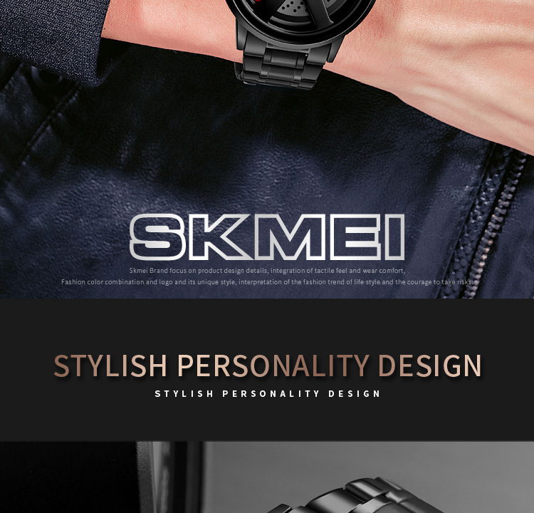 SKMEI 1787 New Wheels Rolling Creative Fashion Men's Watch Che Youhui League Fans Butterfly Double Snap Gift Wristwatch