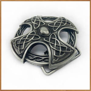 Personalizzato stile antico bottoni cintura in metallo moda con fibbia della cintura cava con nodo celtico e croce - Product Image 4
