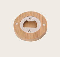 Ouvre-bouteille aimanté rond en bambou avec logo personnalisé, design vierge pour bouteilles de bière