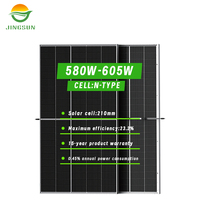 Modul Surya Bifacial PERC Kaca Ganda 605W MBB Tipe-N Half-Cell 210mm 580W-600W Efisiensi 23,2%