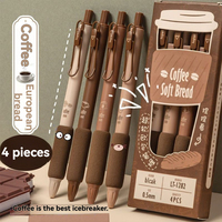 Bolígrafo de Gel Elegante Color Café Baguette de Alta Calidad, Secado Rápido, Escritura Suave, Bolígrafo para Exámenes y Pruebas para Estudiantes, Suministros de Oficina, Bolígrafo con Botón de Clic
