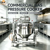 Autocuiseur Commercial à Gaz Inclinable Grande Capacité en Acier Inoxydable avec Mélangeur Optionnel pour Usine Alimentaire et Restaurant