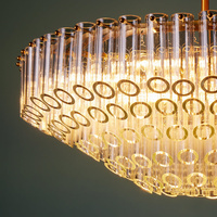 Lustre moderne en tube de verre, luminaire suspendu en laiton sur mesure, hauteur réglable pour hôtel, salon, escalier, lampe de plafond décorative