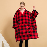 Sweat-shirt à capuche personnalisé en flanelle sherpa, couverture oversize