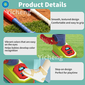 Machine à lancer <span class=keywords><strong>de</strong></span> baseball pour enfants, jouet à commande au pied avec batte et balle, jeu <span class=keywords><strong>de</strong></span> sport intérieur/extérieur pour tout-petits, garçons et filles - Product Image 2