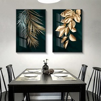 Affiche murale sans cadre avec feuilles de plantes dorées abstraites, impression sur toile de style moderne, peinture artistique, décoration unique pour le salon