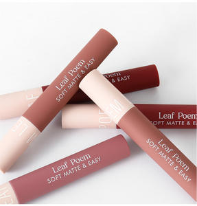 Poème de feuilles 6 couleurs velours mat facile à lèvres glaçure longue durée imperméable à l'eau anti-transpiration sans couleur rouge à lèvres liquide mat nu - Product Image 1