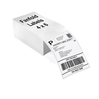 Étiquettes thermiques en accordéon 4x6 imperméables, sans bavures, pour expédition, sans ruban, pour imprimante haute vitesse, vente en gros