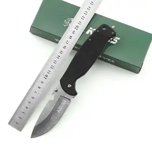 雕刻时尚图案刀片G10手柄折叠刀可用于男士礼品
