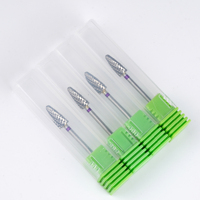 Fraise conique professionnelle en carbure de tungstène pour manucure, fraise flamme pour éliminer le gel dur, embouts de ponceuse électrique