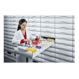 Étagère de <span class=keywords><strong>pharmacie</strong></span> en métal personnalisée, présentoir en acier, support de <span class=keywords><strong>rangement</strong></span>, système flexible, <span class=keywords><strong>tiroir</strong></span> divisé - Product Image 1