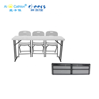 Table de formation moderne de 5 pieds, table de conférence pliante étroite en plastique