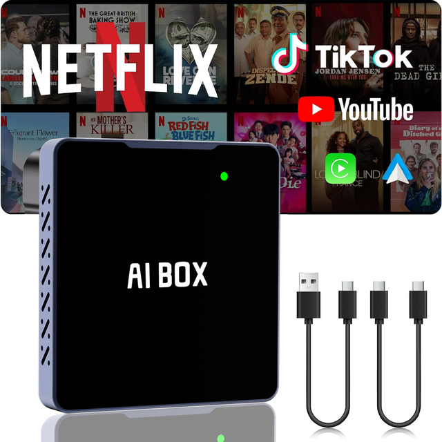 2026 New 3 in 1 CarPlay Ai Video Box Wireless Car Play Android Auto Adapter Dongle for Netflix Youtube Car Accessories