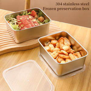 Кухонная морозильная камера, безопасный герметичный контейнер для хранения пищевых продуктов из нержавеющей стали с крышками - Product Image 4