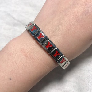 Pulsera Modular de Acero de Titanio con Letras Inglesas Rojas, Accesorio de Joyería Unisex para Regalo - Product Image 3