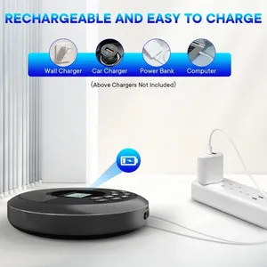 Reproductor de CD con Altavoz Estéreo y Auriculares Bluetooth USB MP3 Reproductor de Música con Disco USB Portátil Recargable <span class=keywords><strong>Discman</strong></span> Walkman - Product Image 4