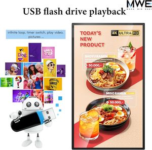 32 43 55 Inch Wall Mount Digital Signage Displays LCD Advertising Screen Indoor Touch Screen Panel <strong>for</strong> Retail Store Coffee Shop - Product Image 3