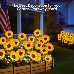 <span class=keywords><strong>Luces</strong></span> <span class=keywords><strong>Solares</strong></span> de Jardín con Forma de Girasol, <span class=keywords><strong>Luces</strong></span> <span class=keywords><strong>Solares</strong></span> Impermeables <span class=keywords><strong>para</strong></span> Exteriores, <span class=keywords><strong>para</strong></span> Jardín, <span class=keywords><strong>Patio</strong></span> Trasero, Camino, Terraza, Porche, Primavera - Product Image 2