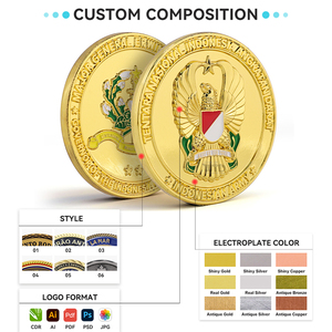 Monedas de recuerdo personalizadas de aleación de zinc y latón en 3D a tamaño real, monedas de desafío de metal esmaltado en oro y plata con técnica de chapado. - Product Image 2