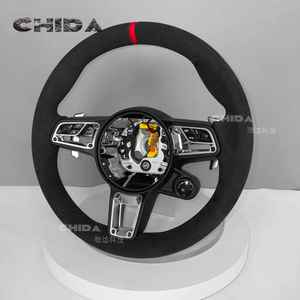 Volant en daim de haute qualité avec bouton <span class=keywords><strong>SC</strong></span> pour <span class=keywords><strong>Porsche</strong></span>, compatible avec Panamera Cayenne Cayman Boxster 718 <span class=keywords><strong>911</strong></span> 992 - Product Image 3
