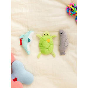 Durevole eco-friendly 3 pezzi di peluche animale marino Set Squeaky cane giocattolo con lino lana PU Silicone per cani e gatti giocare - Product Image 1