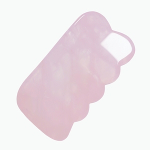Face Lifting Pink Crystal Gua Sha with Scalloped Edge Rose Quartz Face Guasha - Product Image 4