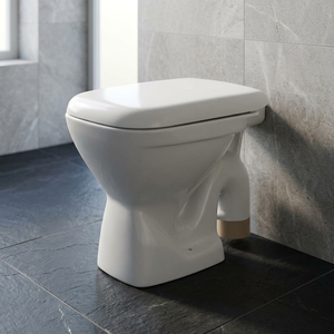 WC en céramique de qualité supérieure, modèle européen, avec abattant souple, allongé, style asiatique, à poser au sol, réservoir encastré, double chasse - Product Image 2