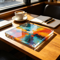 Panneau en Lucite Imprimé UV Personnalisé pour Affiches Publicitaires de Supermarché, Blocs d'Affichage en Plastique Transparent PMMA Plexiglas, Signalétique