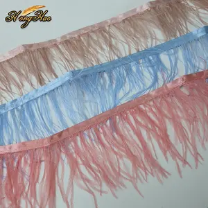 Yüksek kalite 8-10cm boyalı devekuşu tüyler toptan dantel Trim dans giyim gelinlik Haute Dresses