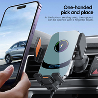 Support de téléphone de voiture Eway 3-en-1 avec charge sans fil 15W + magnétique + charge par câble, fixation double (ventilation/succion), port Type-C, modèle X16S
