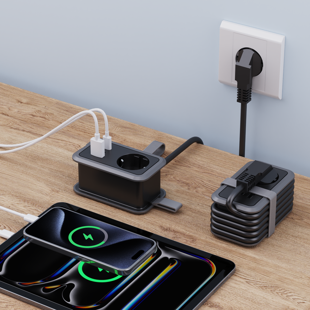 PD20W Quick Type C Travel Socket EU Wtih 2 USB C 1 USB a Travel Charger 16A Wire Wound Socket Electrical Socket