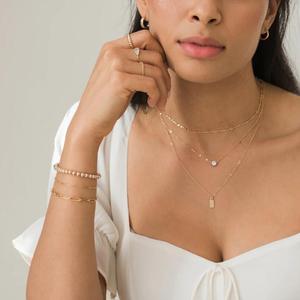 Inspire Bijoux Rectangle Personnalisé Pendentif En Or Collier Avec Chaîne Simple Dainty <span class=keywords><strong>Nom</strong></span> Étiquettes Collier Initial Collier Cadeau pour Elle - Product Image 3