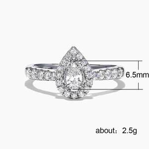 Anello da Donna con Zirconi a Goccia Completamente Incastonati, Elegante Gioiello Vintage per Banchetti - Product Image 3