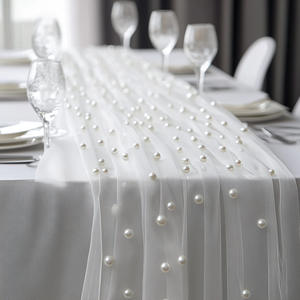 Decorazione per feste in poliestere moderno moderno in 100% di nozze Hotel Wedding Table Runner - Product Image 3