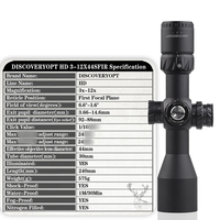 DISCOVERYOPT HD 3-12x44 FFP Viseur optique compact à tube court de 30mm