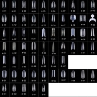 Vente en gros d'usine : Boîte de 550 embouts d'ongles en gel souple, multi-formes, pliés, sans couture, pré-polis, 11 tailles, pour la manucure