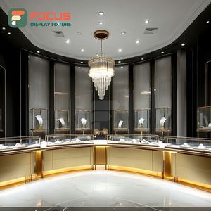 Minimalist Shopping Mall Jewelry Store Furniture Metal Frame Brand Store Display Counter - Product Image 3