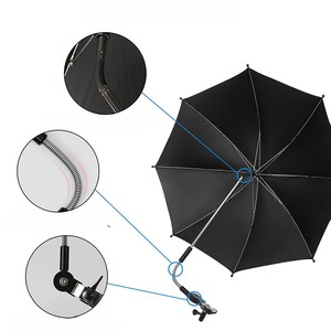 Parapluie de voyage portable bleu mini en polyester avec pince pour poussette bébé, vente en gros d'usine sur mesure - Product Image 3